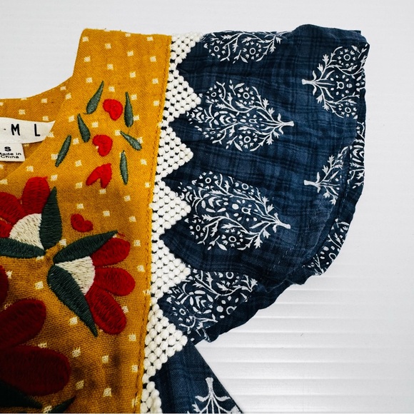 Anthropologie THML Dres Embroidered Floral Design Size Small - Picture 11 of 16